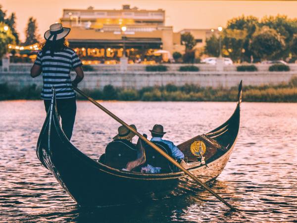 Napa Valley Gondola couple on the river