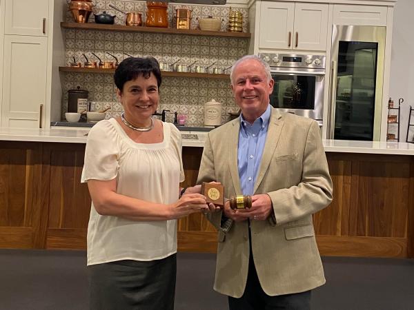 Visit Napa Valley Board Chair Emma Swain with outgoing chair Thomas Bensel