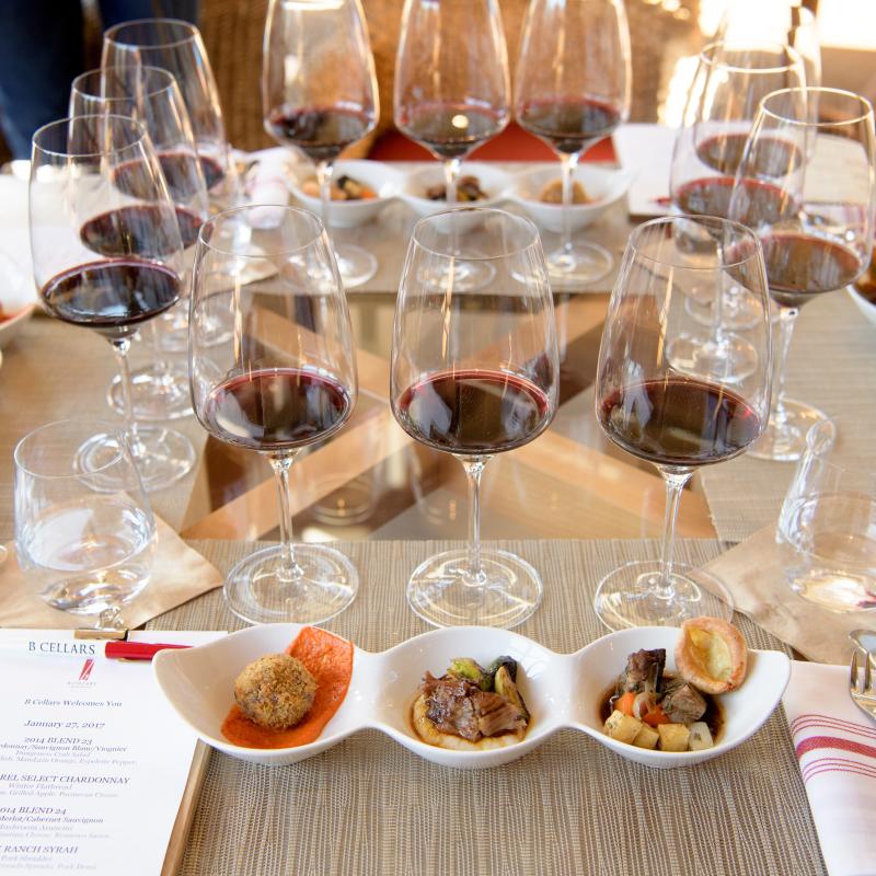 B Cellars food and wine pairing